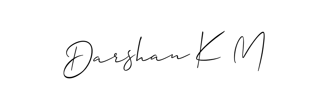 Create a beautiful signature design for name Darshan K M. With this signature (Allison_Script) fonts, you can make a handwritten signature for free. Darshan K M signature style 2 images and pictures png