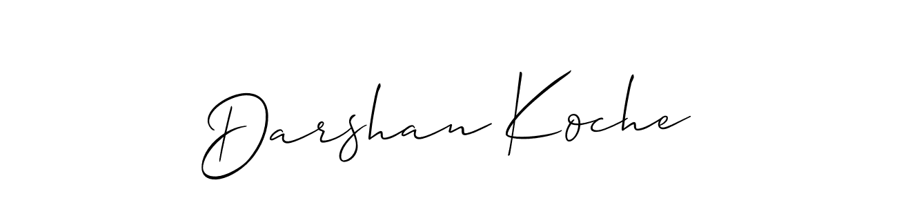 Allison_Script is a professional signature style that is perfect for those who want to add a touch of class to their signature. It is also a great choice for those who want to make their signature more unique. Get Darshan Koche name to fancy signature for free. Darshan Koche signature style 2 images and pictures png