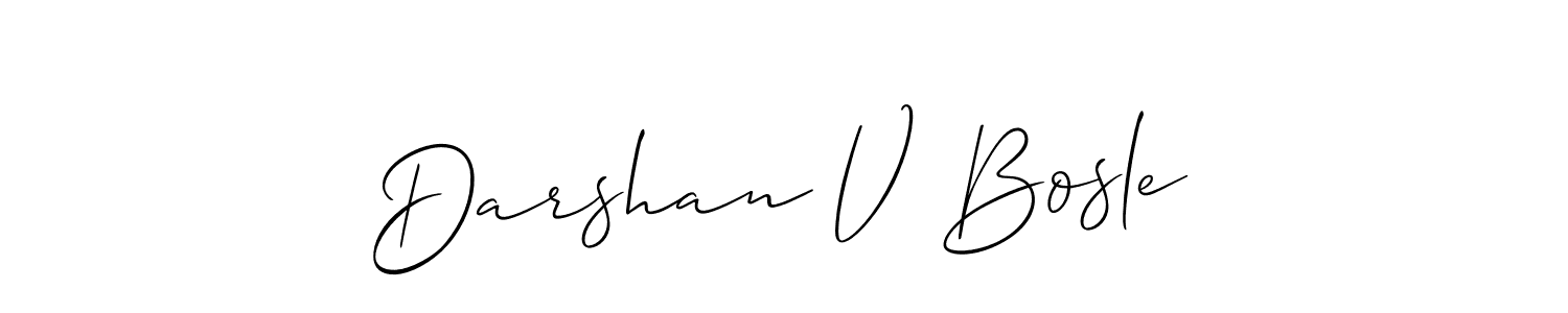 Make a short Darshan V Bosle signature style. Manage your documents anywhere anytime using Allison_Script. Create and add eSignatures, submit forms, share and send files easily. Darshan V Bosle signature style 2 images and pictures png