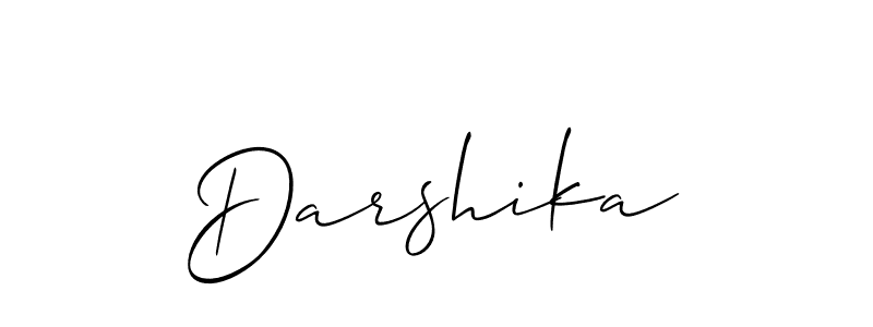 Use a signature maker to create a handwritten signature online. With this signature software, you can design (Allison_Script) your own signature for name Darshika. Darshika signature style 2 images and pictures png
