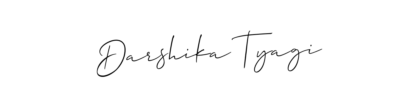 How to make Darshika Tyagi signature? Allison_Script is a professional autograph style. Create handwritten signature for Darshika Tyagi name. Darshika Tyagi signature style 2 images and pictures png