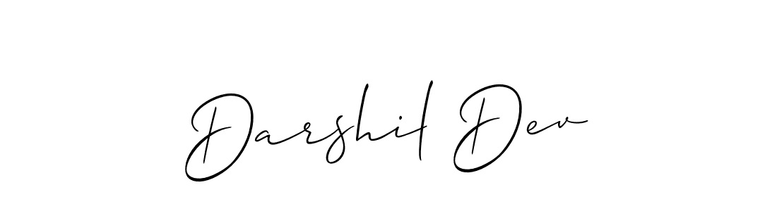 Darshil Dev stylish signature style. Best Handwritten Sign (Allison_Script) for my name. Handwritten Signature Collection Ideas for my name Darshil Dev. Darshil Dev signature style 2 images and pictures png