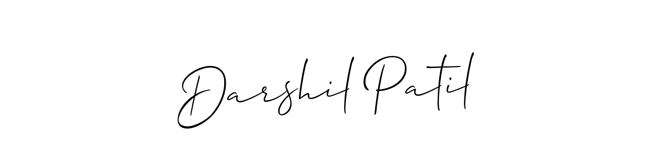 Make a beautiful signature design for name Darshil Patil. With this signature (Allison_Script) style, you can create a handwritten signature for free. Darshil Patil signature style 2 images and pictures png