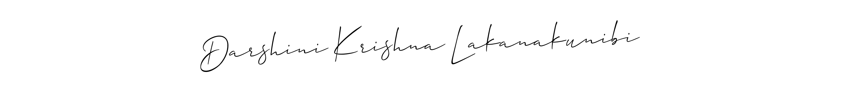 How to make Darshini Krishna Lakanakunibi name signature. Use Allison_Script style for creating short signs online. This is the latest handwritten sign. Darshini Krishna Lakanakunibi signature style 2 images and pictures png