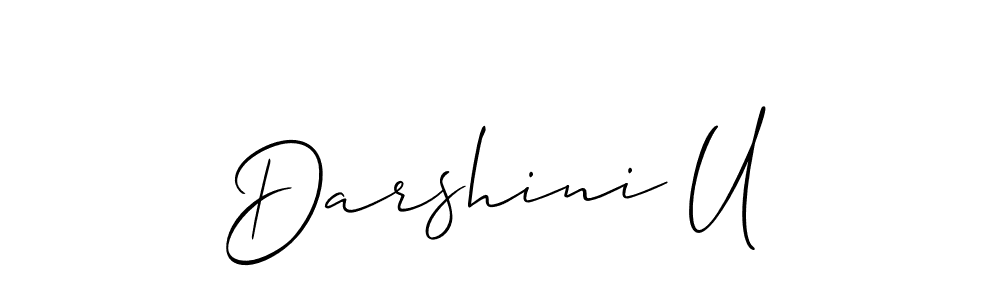 Design your own signature with our free online signature maker. With this signature software, you can create a handwritten (Allison_Script) signature for name Darshini U. Darshini U signature style 2 images and pictures png