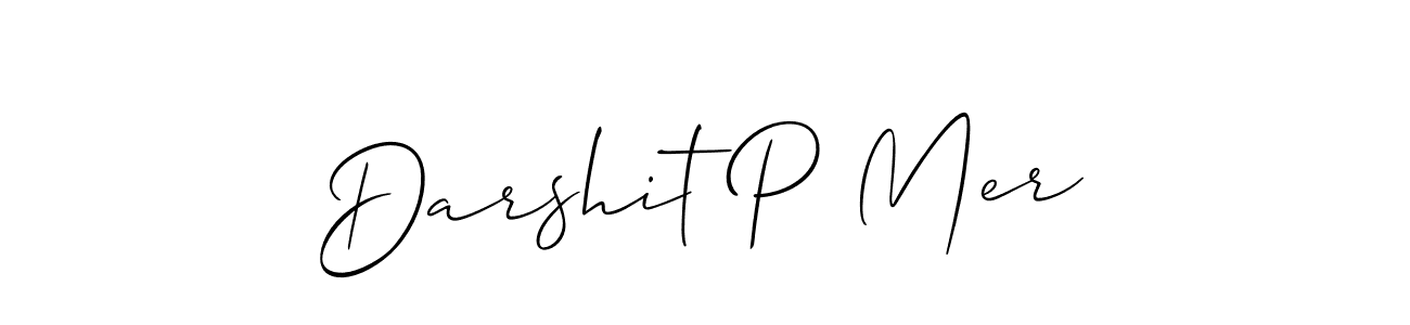 Create a beautiful signature design for name Darshit P Mer. With this signature (Allison_Script) fonts, you can make a handwritten signature for free. Darshit P Mer signature style 2 images and pictures png