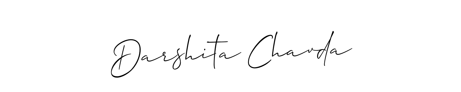 The best way (Allison_Script) to make a short signature is to pick only two or three words in your name. The name Darshita Chavda include a total of six letters. For converting this name. Darshita Chavda signature style 2 images and pictures png