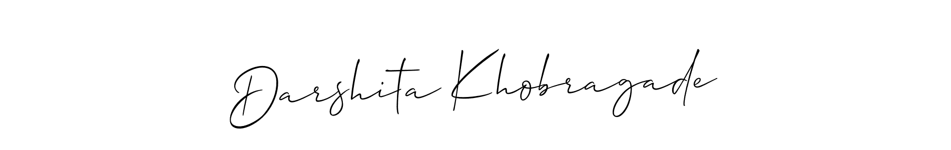 The best way (Allison_Script) to make a short signature is to pick only two or three words in your name. The name Darshita Khobragade include a total of six letters. For converting this name. Darshita Khobragade signature style 2 images and pictures png