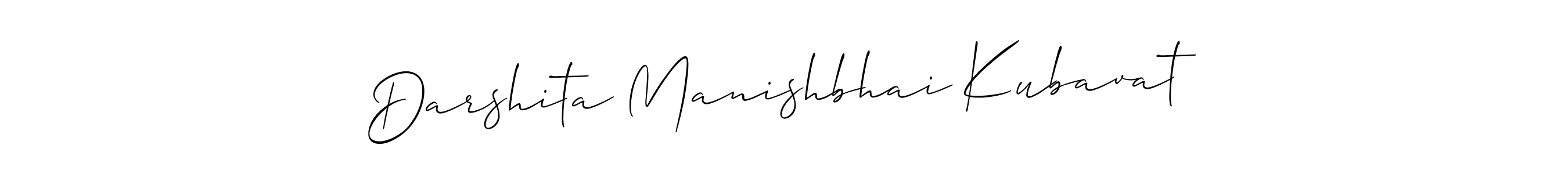 Also we have Darshita Manishbhai Kubavat name is the best signature style. Create professional handwritten signature collection using Allison_Script autograph style. Darshita Manishbhai Kubavat signature style 2 images and pictures png