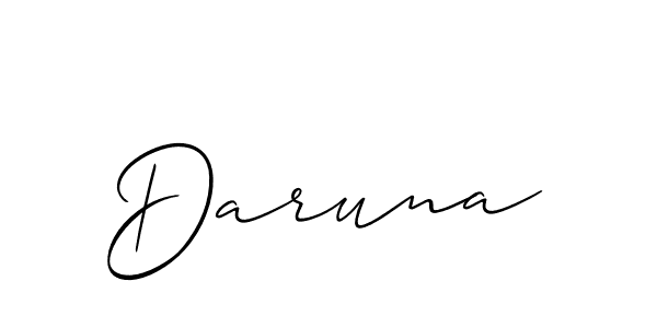 Use a signature maker to create a handwritten signature online. With this signature software, you can design (Allison_Script) your own signature for name Daruna. Daruna signature style 2 images and pictures png