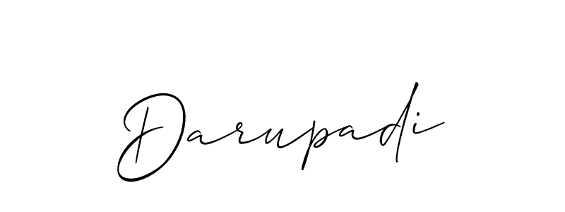 Design your own signature with our free online signature maker. With this signature software, you can create a handwritten (Allison_Script) signature for name Darupadi. Darupadi signature style 2 images and pictures png