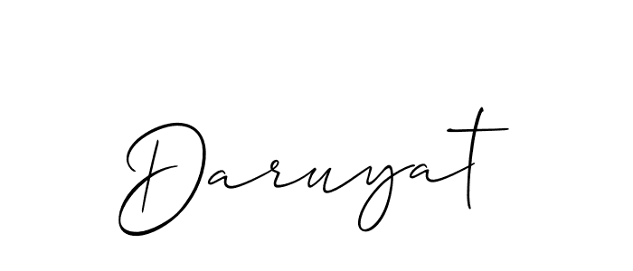 Make a short Daruyat signature style. Manage your documents anywhere anytime using Allison_Script. Create and add eSignatures, submit forms, share and send files easily. Daruyat signature style 2 images and pictures png