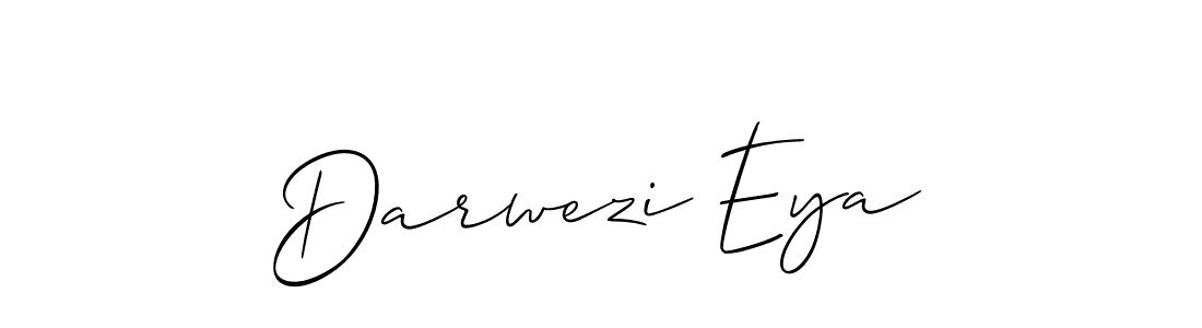 The best way (Allison_Script) to make a short signature is to pick only two or three words in your name. The name Darwezi Eya include a total of six letters. For converting this name. Darwezi Eya signature style 2 images and pictures png