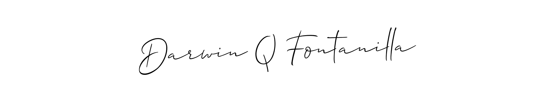 It looks lik you need a new signature style for name Darwin Q Fontanilla. Design unique handwritten (Allison_Script) signature with our free signature maker in just a few clicks. Darwin Q Fontanilla signature style 2 images and pictures png