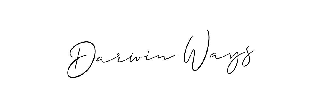 Create a beautiful signature design for name Darwin Ways. With this signature (Allison_Script) fonts, you can make a handwritten signature for free. Darwin Ways signature style 2 images and pictures png