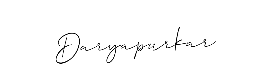 It looks lik you need a new signature style for name Daryapurkar. Design unique handwritten (Allison_Script) signature with our free signature maker in just a few clicks. Daryapurkar signature style 2 images and pictures png