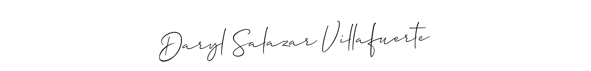 The best way (Allison_Script) to make a short signature is to pick only two or three words in your name. The name Daryl Salazar Villafuerte include a total of six letters. For converting this name. Daryl Salazar Villafuerte signature style 2 images and pictures png