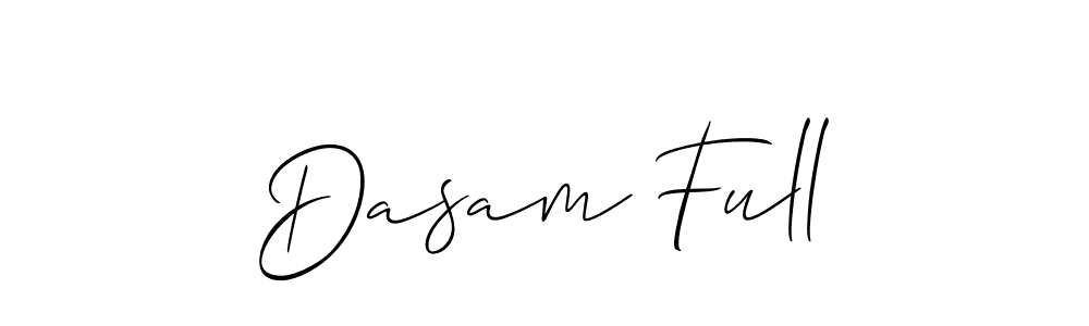 Make a beautiful signature design for name Dasam Full. With this signature (Allison_Script) style, you can create a handwritten signature for free. Dasam Full signature style 2 images and pictures png