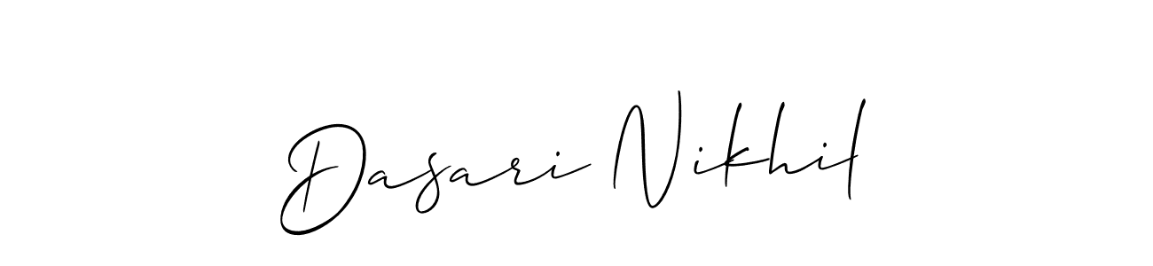 Dasari Nikhil stylish signature style. Best Handwritten Sign (Allison_Script) for my name. Handwritten Signature Collection Ideas for my name Dasari Nikhil. Dasari Nikhil signature style 2 images and pictures png