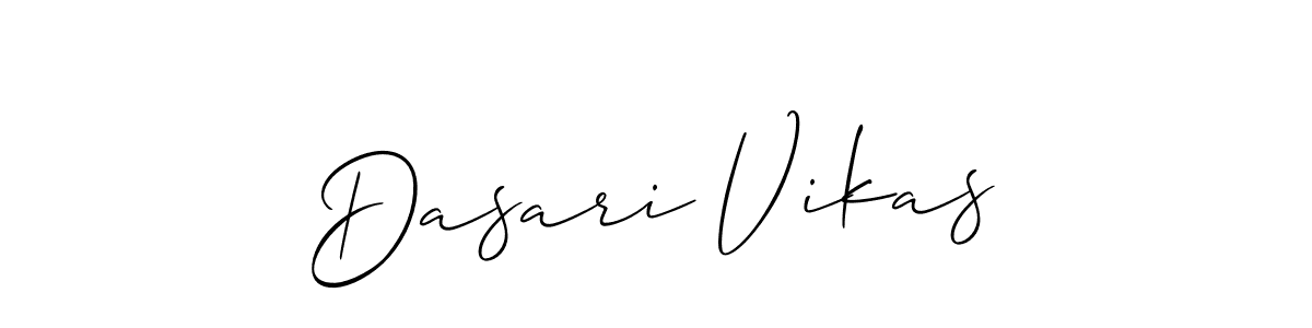 Also You can easily find your signature by using the search form. We will create Dasari Vikas name handwritten signature images for you free of cost using Allison_Script sign style. Dasari Vikas signature style 2 images and pictures png