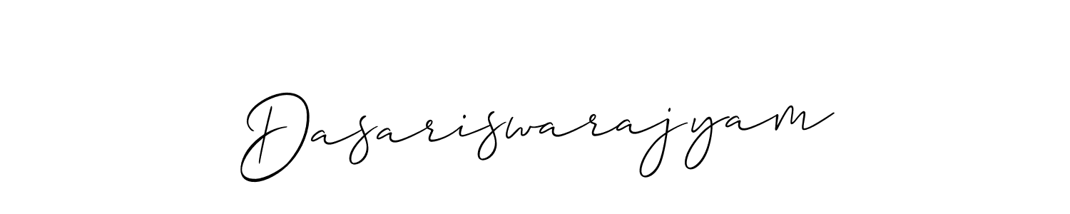 Also You can easily find your signature by using the search form. We will create Dasariswarajyam name handwritten signature images for you free of cost using Allison_Script sign style. Dasariswarajyam signature style 2 images and pictures png