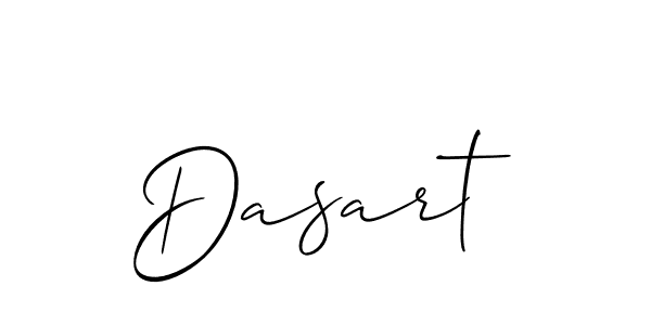 Make a beautiful signature design for name Dasart. With this signature (Allison_Script) style, you can create a handwritten signature for free. Dasart signature style 2 images and pictures png