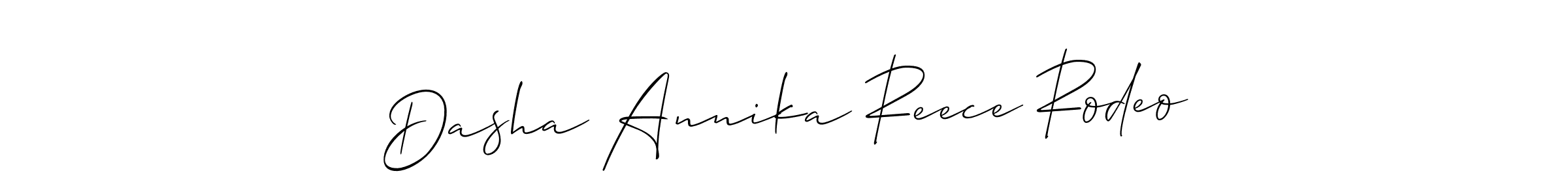 The best way (Allison_Script) to make a short signature is to pick only two or three words in your name. The name Dasha Annika Reece Rodeo include a total of six letters. For converting this name. Dasha Annika Reece Rodeo signature style 2 images and pictures png