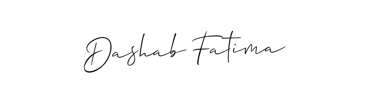 How to make Dashab Fatima signature? Allison_Script is a professional autograph style. Create handwritten signature for Dashab Fatima name. Dashab Fatima signature style 2 images and pictures png