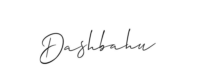 Use a signature maker to create a handwritten signature online. With this signature software, you can design (Allison_Script) your own signature for name Dashbahu. Dashbahu signature style 2 images and pictures png