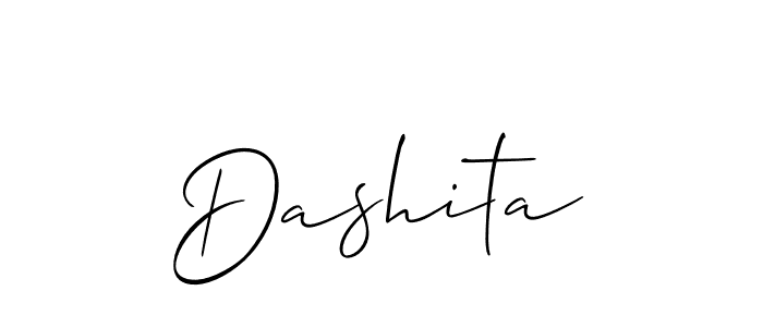 Use a signature maker to create a handwritten signature online. With this signature software, you can design (Allison_Script) your own signature for name Dashita. Dashita signature style 2 images and pictures png