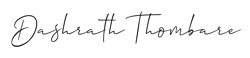 A stylish, flowing autograph style designed for name Dashrath Thombare using Allison_Script typography. Perfect for digital creative projects. Dashrath Thombare signature style 2 images and pictures png