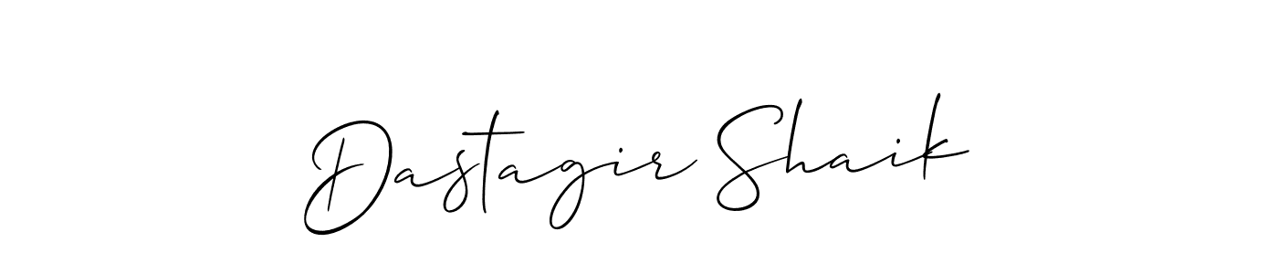 The best way (Allison_Script) to make a short signature is to pick only two or three words in your name. The name Dastagir Shaik include a total of six letters. For converting this name. Dastagir Shaik signature style 2 images and pictures png