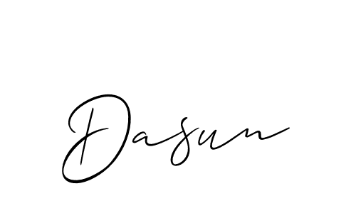 How to make Dasun signature? Allison_Script is a professional autograph style. Create handwritten signature for Dasun name. Dasun signature style 2 images and pictures png