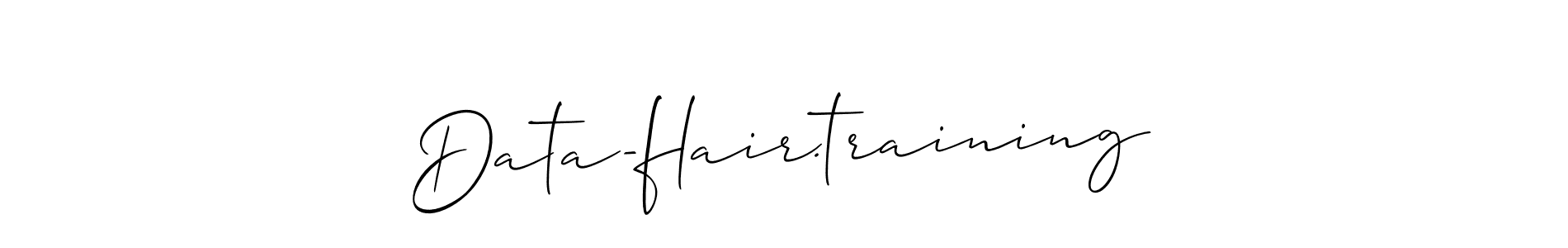 Similarly Allison_Script is the best handwritten signature design. Signature creator online .You can use it as an online autograph creator for name Data-flair.training. Data-flair.training signature style 2 images and pictures png