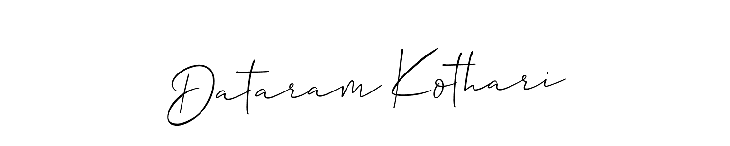 Design your own signature with our free online signature maker. With this signature software, you can create a handwritten (Allison_Script) signature for name Dataram Kothari. Dataram Kothari signature style 2 images and pictures png