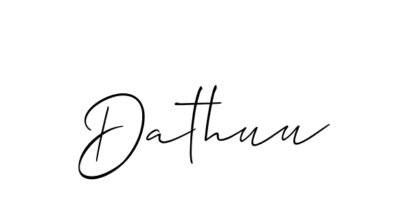 It looks lik you need a new signature style for name Dathuu. Design unique handwritten (Allison_Script) signature with our free signature maker in just a few clicks. Dathuu signature style 2 images and pictures png