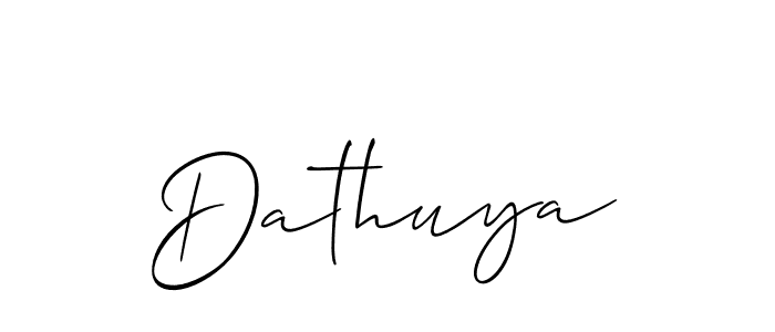 Make a short Dathuya signature style. Manage your documents anywhere anytime using Allison_Script. Create and add eSignatures, submit forms, share and send files easily. Dathuya signature style 2 images and pictures png