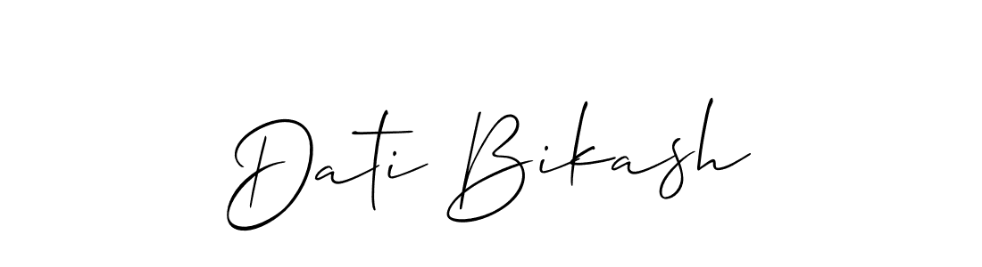 The best way (Allison_Script) to make a short signature is to pick only two or three words in your name. The name Dati Bikash include a total of six letters. For converting this name. Dati Bikash signature style 2 images and pictures png
