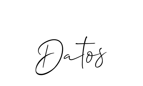 How to make Datos signature? Allison_Script is a professional autograph style. Create handwritten signature for Datos name. Datos signature style 2 images and pictures png