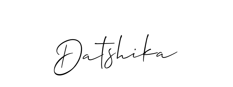 The best way (Allison_Script) to make a short signature is to pick only two or three words in your name. The name Datshika include a total of six letters. For converting this name. Datshika signature style 2 images and pictures png