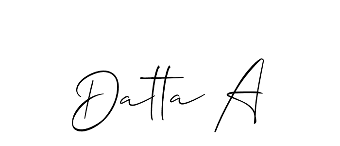 Make a beautiful signature design for name Datta A. With this signature (Allison_Script) style, you can create a handwritten signature for free. Datta A signature style 2 images and pictures png