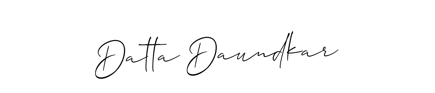 How to make Datta Daundkar signature? Allison_Script is a professional autograph style. Create handwritten signature for Datta Daundkar name. Datta Daundkar signature style 2 images and pictures png