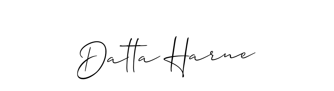 How to make Datta Harne name signature. Use Allison_Script style for creating short signs online. This is the latest handwritten sign. Datta Harne signature style 2 images and pictures png