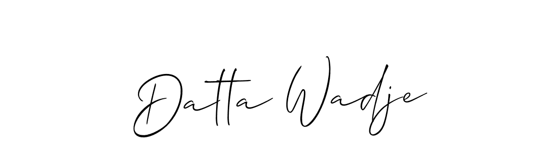 Also You can easily find your signature by using the search form. We will create Datta Wadje name handwritten signature images for you free of cost using Allison_Script sign style. Datta Wadje signature style 2 images and pictures png