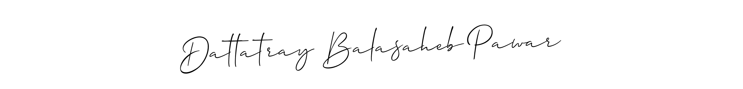 The best way (Allison_Script) to make a short signature is to pick only two or three words in your name. The name Dattatray Balasaheb Pawar include a total of six letters. For converting this name. Dattatray Balasaheb Pawar signature style 2 images and pictures png