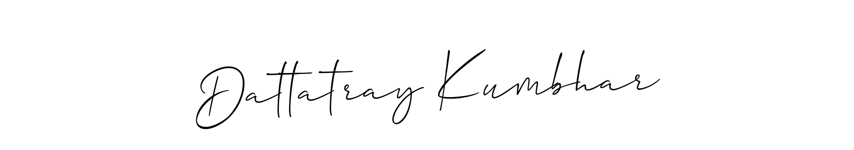 Make a beautiful signature design for name Dattatray Kumbhar. With this signature (Allison_Script) style, you can create a handwritten signature for free. Dattatray Kumbhar signature style 2 images and pictures png