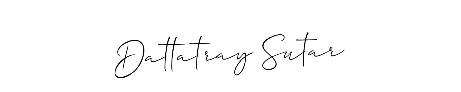 The best way (Allison_Script) to make a short signature is to pick only two or three words in your name. The name Dattatray Sutar include a total of six letters. For converting this name. Dattatray Sutar signature style 2 images and pictures png