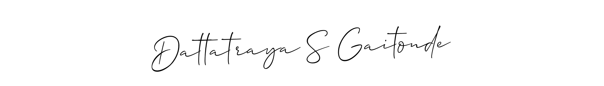 Create a beautiful signature design for name Dattatraya S Gaitonde. With this signature (Allison_Script) fonts, you can make a handwritten signature for free. Dattatraya S Gaitonde signature style 2 images and pictures png