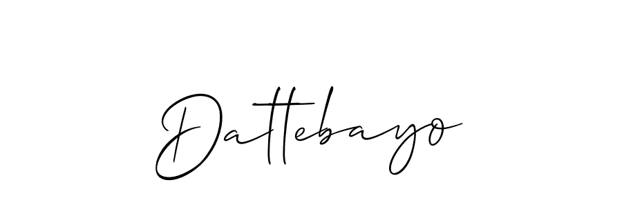 How to make Dattebayo signature? Allison_Script is a professional autograph style. Create handwritten signature for Dattebayo name. Dattebayo signature style 2 images and pictures png