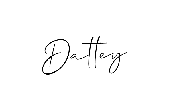Use a signature maker to create a handwritten signature online. With this signature software, you can design (Allison_Script) your own signature for name Dattey. Dattey signature style 2 images and pictures png